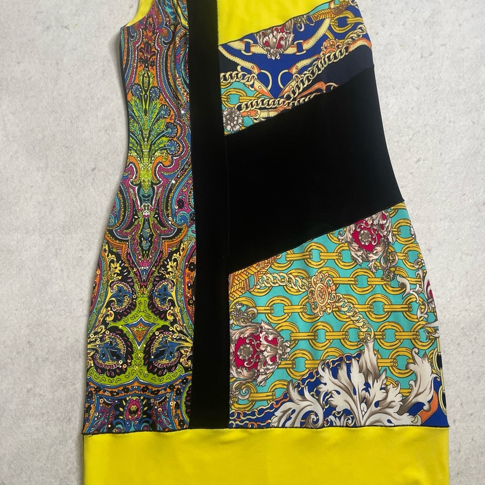 Joseph Ribkoff Yellow Stretch Multi Pattern Color… - image 2